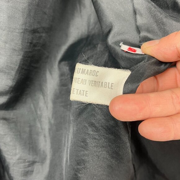 Vintage Leather Double Breast Longline‎ Coat Unisex XL Slouchy Distressed Baggy - Picture 9 of 16